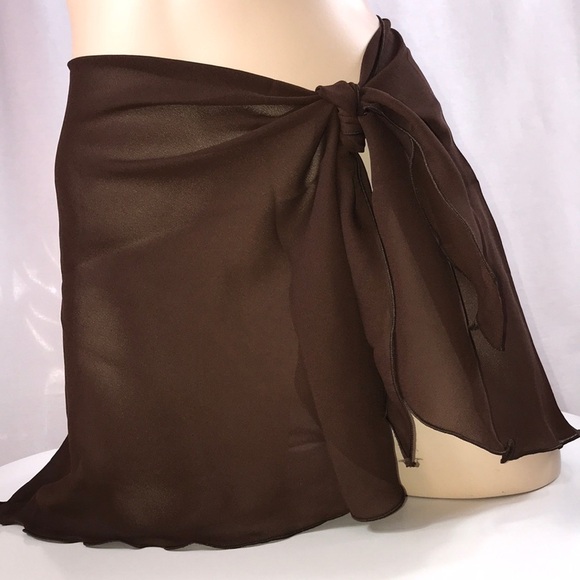 Zuliana Brown Short Sarong Made in USA New With Tags - Picture 5 of 7